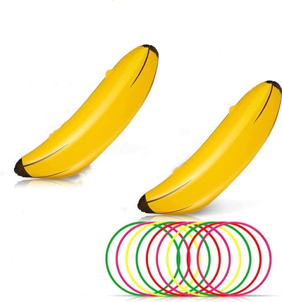 Juegos fiesta despedida soltera 2 plátanos inflables 9 anillos plástico