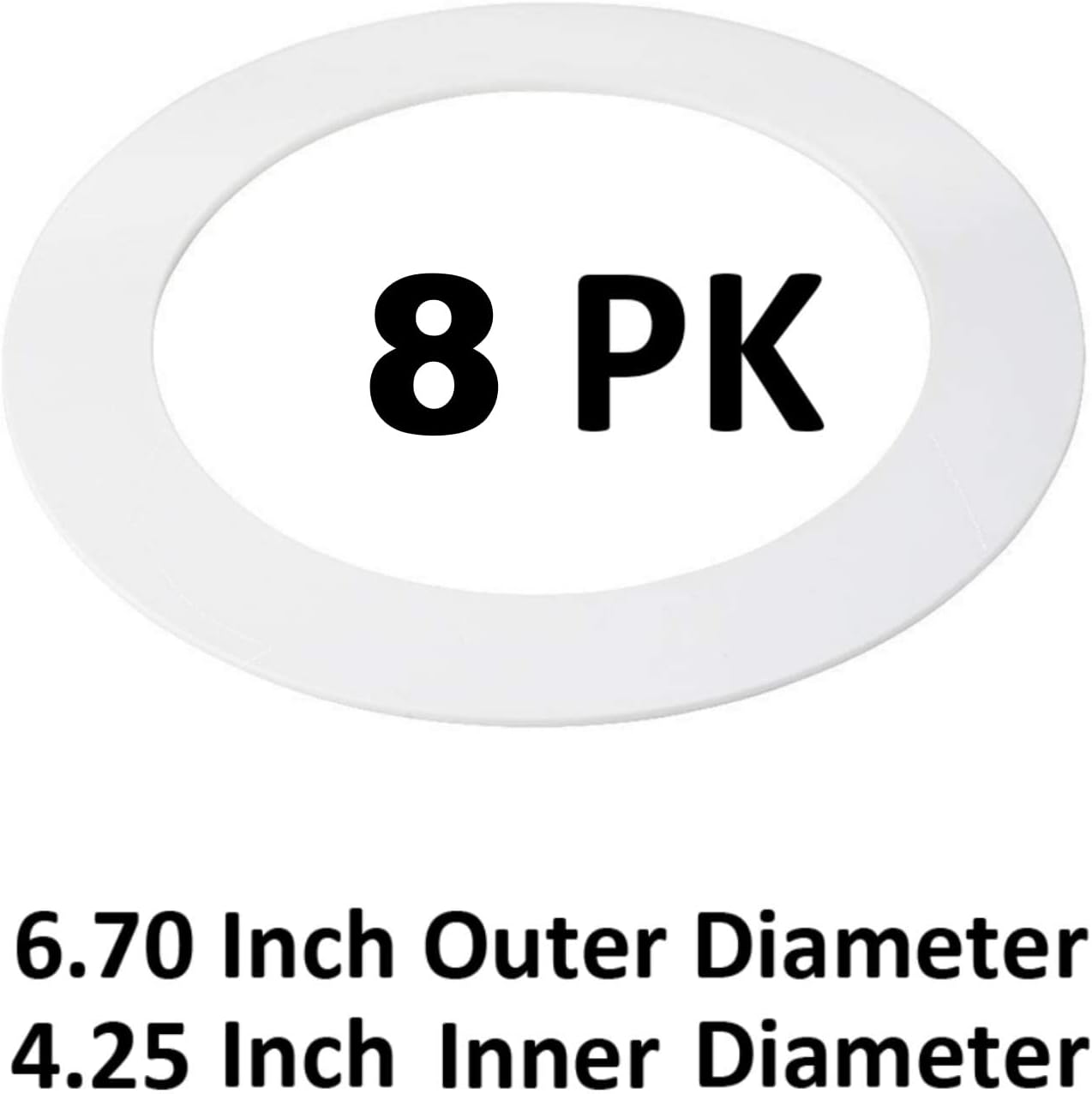 Pack 8 anillos acabado blanco brillante para lata empotrada 4pulg