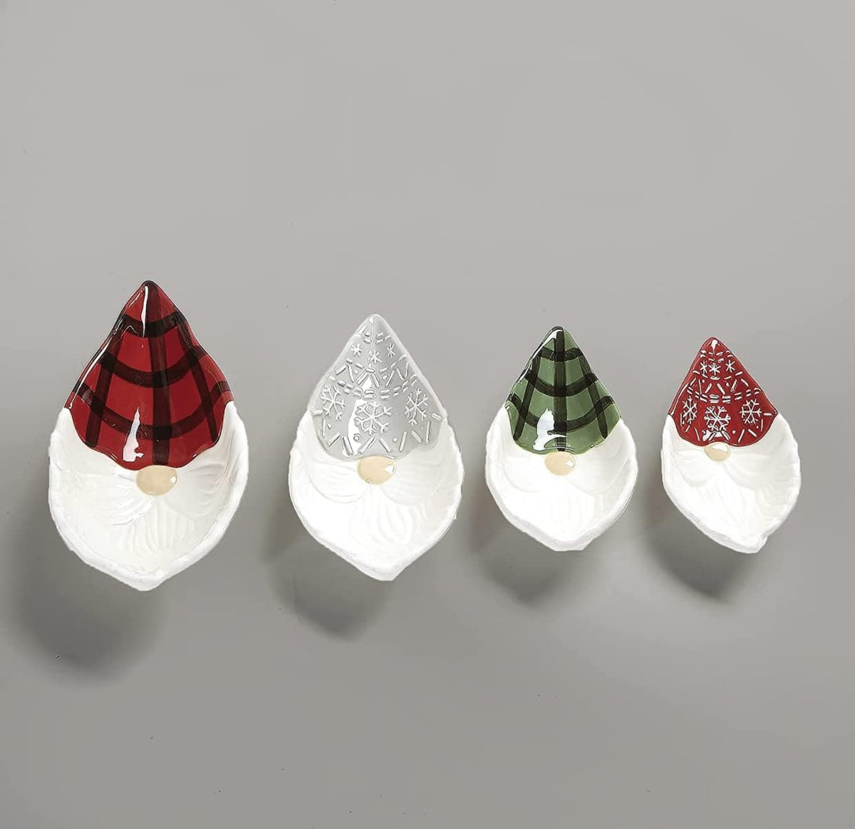 Juego 4 Vasos Medidores Gnomos Navideños