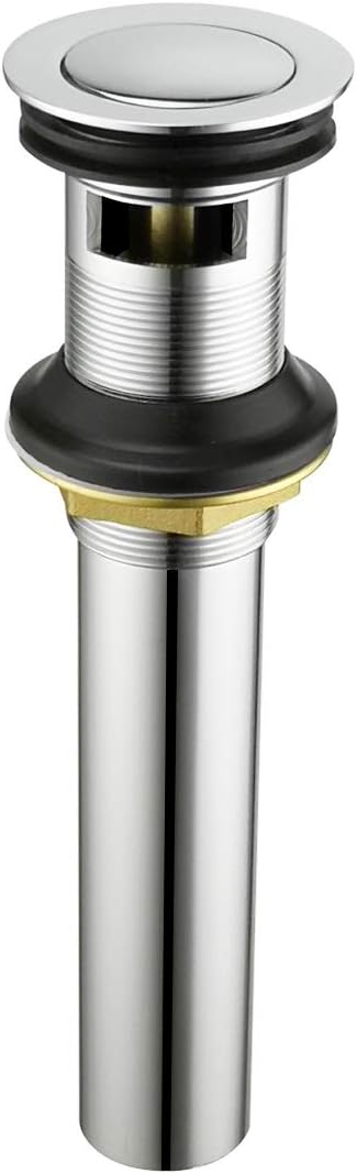 Tapón desagüe lavabo baño con rebosadero cromado