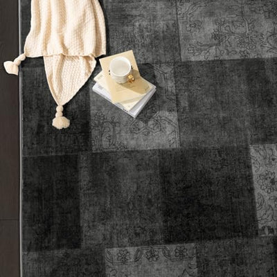 Alfombra pasillo cocina antideslizante 5x7pulg negro