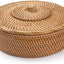 Cesta ratán con tapa para organizar en Shlef o mesa natural