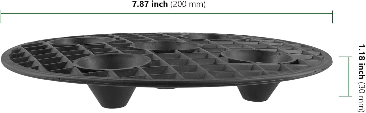 30 Soportes Redondos Plástico para Macetas 8" Elevador Negro