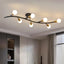 Lámpara techo Sputnik moderna 7 luces negro dorado sala