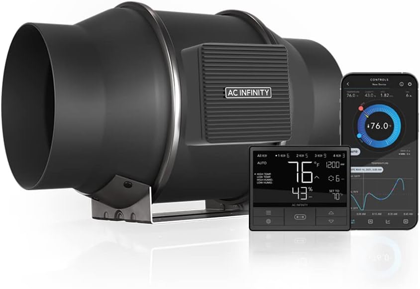 Ventilador conducto 6pulg control WiFi humedad temperatura