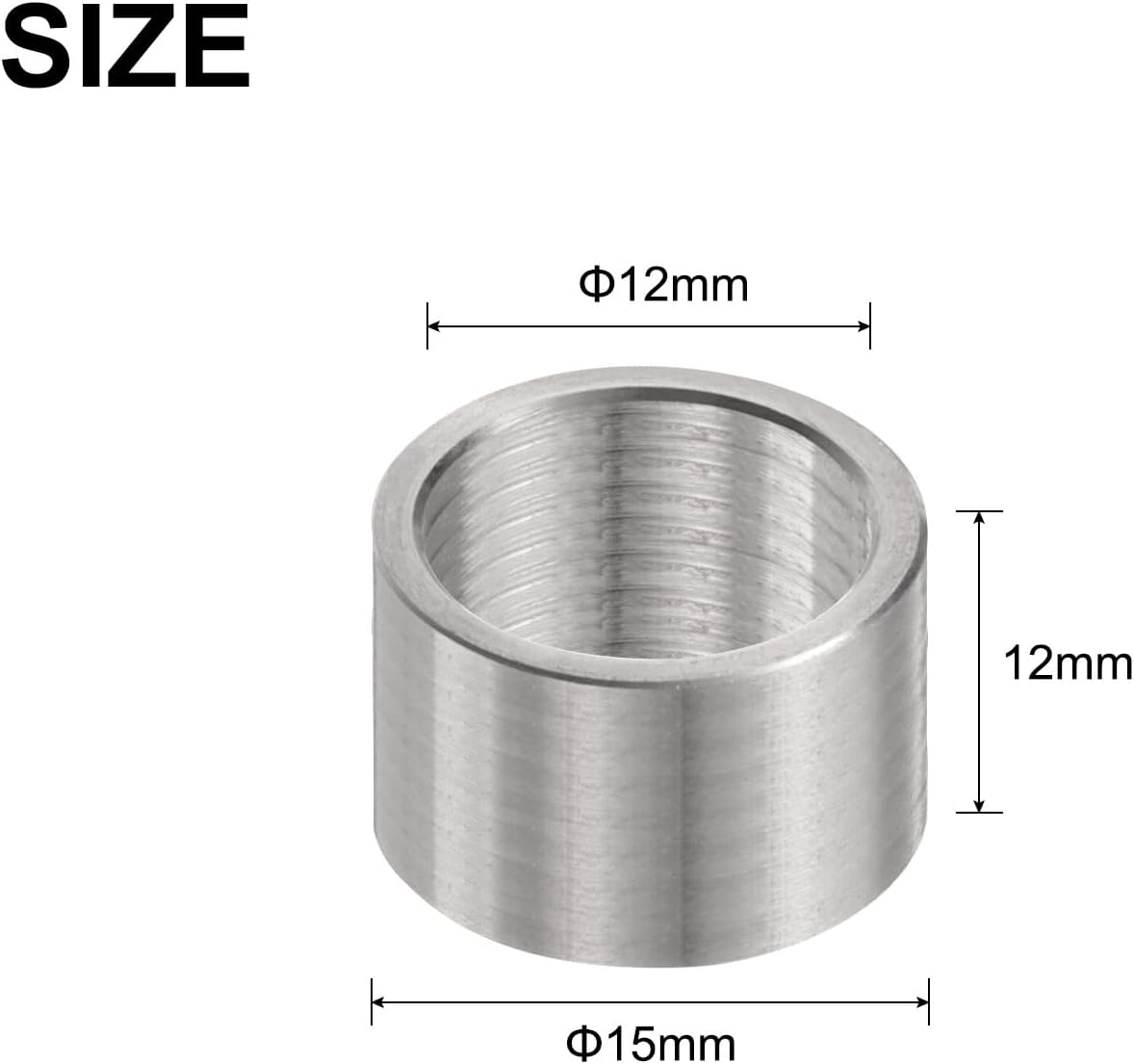 Espaciador acero inox 0.472pulg diámetro x 0.591pulg ext