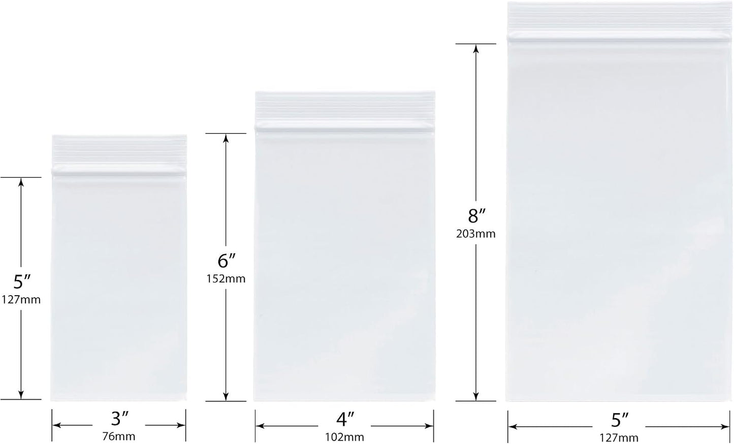 Bolsas plástico resistente cremallera 4mil pack variedad