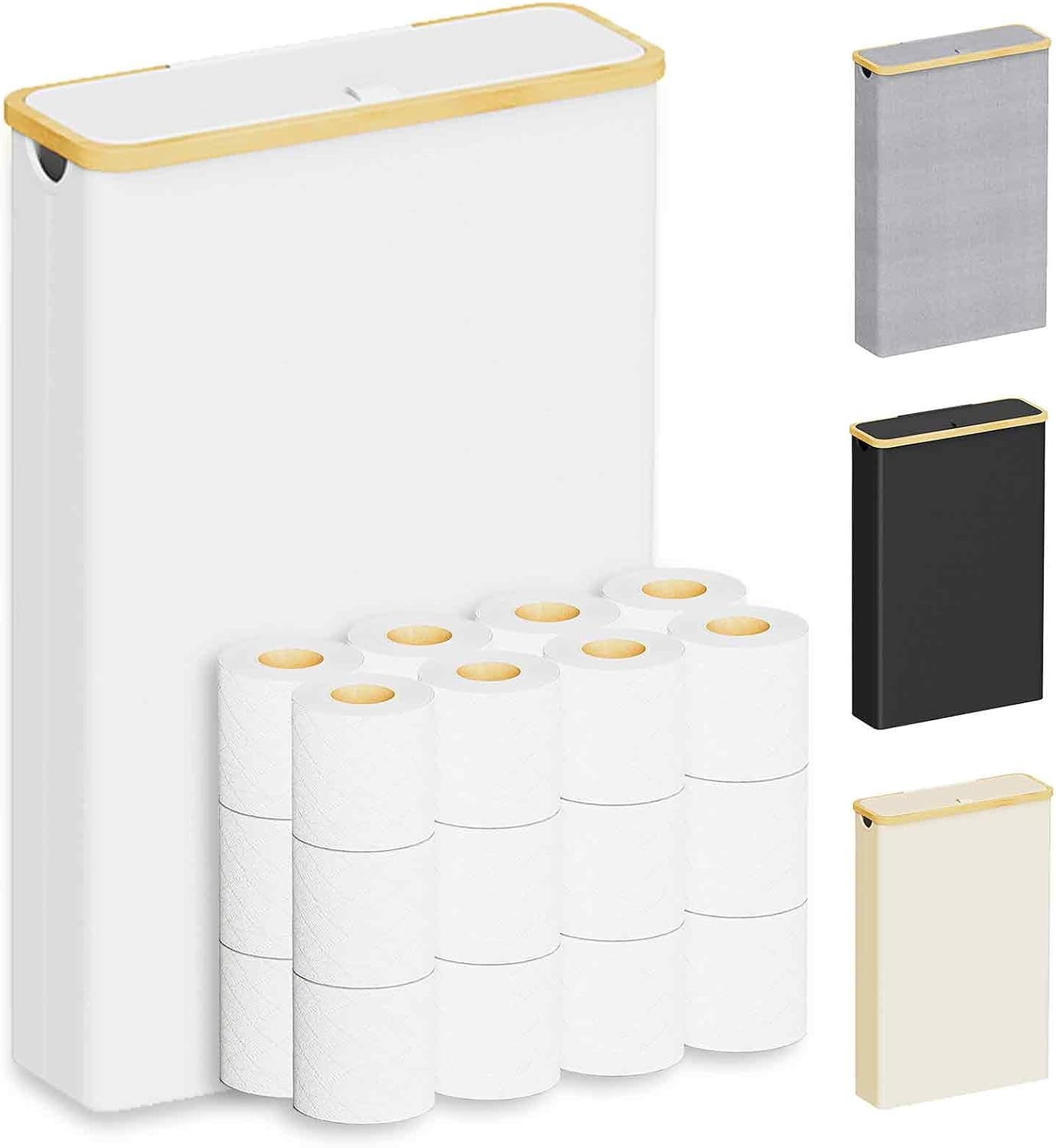 Contenedor papel higiénico extra grande con tapa 24 rollos