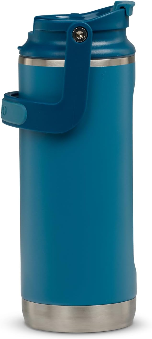 Vaso acero inox aislado 16oz bebidas calientes y frías azul