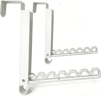 Estante puerta con ganchos plegables blancos para lavanderia
