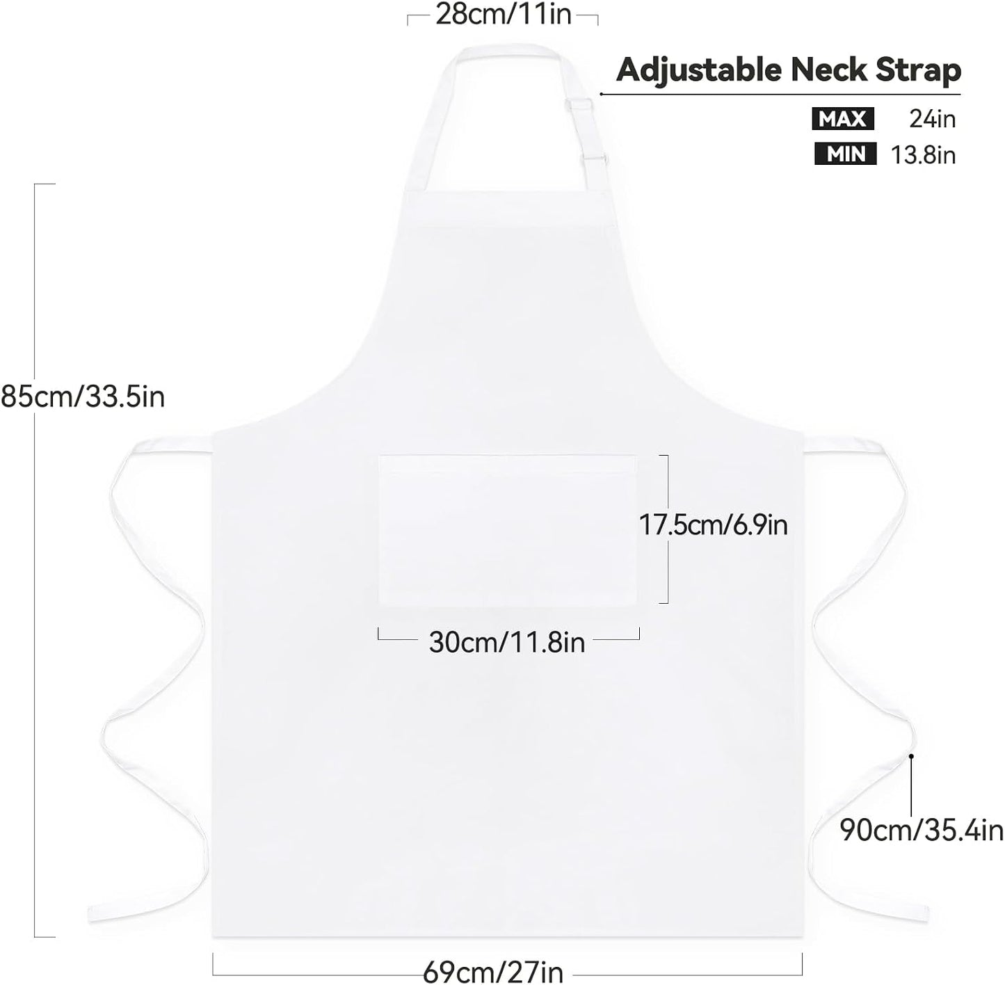 Delantal cocina con bolsillos set 2 para mujer y hombre