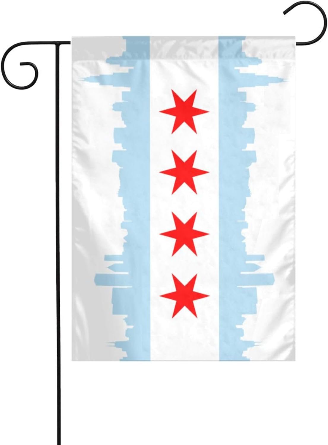 Bandera Chicago 12x18pulg con ojales latón decoración exterior