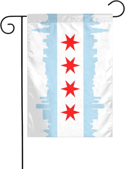 Bandera Chicago 12x18pulg con ojales latón decoración exterior