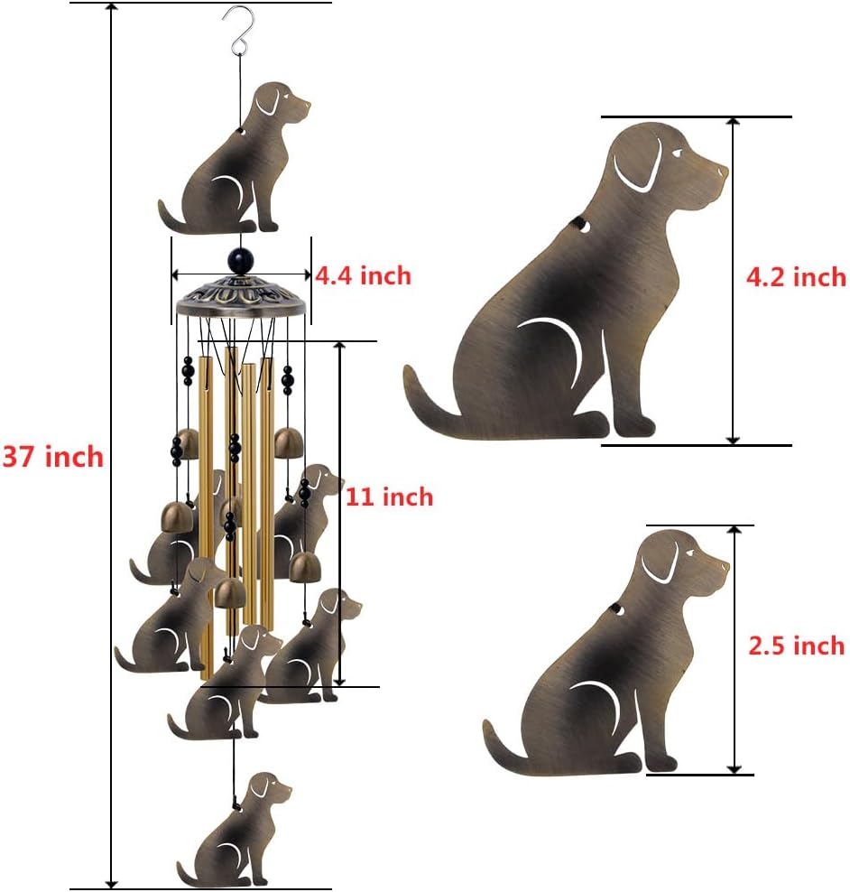 Campanillas viento bronce para perros jardín y hogar 7 pzas