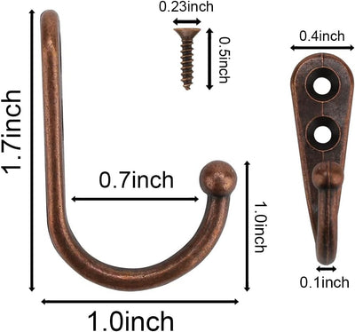 24 Ganchos para Bata Toallero Baño Cocina Color Bronce