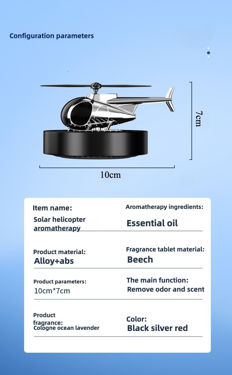 Ambientador auto forma avión energía solar negro