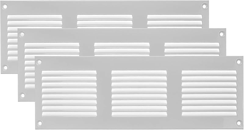 3 Pzas Cubiertas Ventilación Metal 12x4" Rejilla HVAC