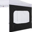 Pared lateral toldo 10x10 con ventana malla negra
