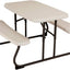 Mesa picnic niños polietileno acero 32.5x19in color almendra