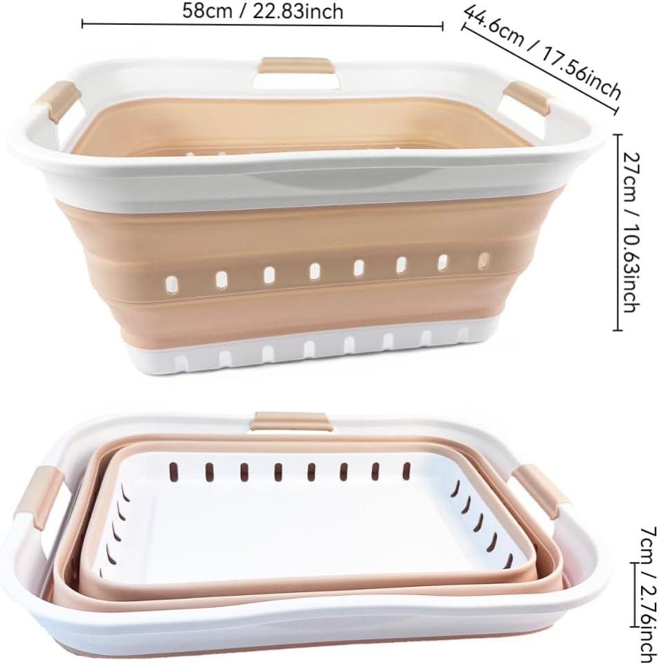 Cesta plegable plástico para ropa sucia 42l blanco
