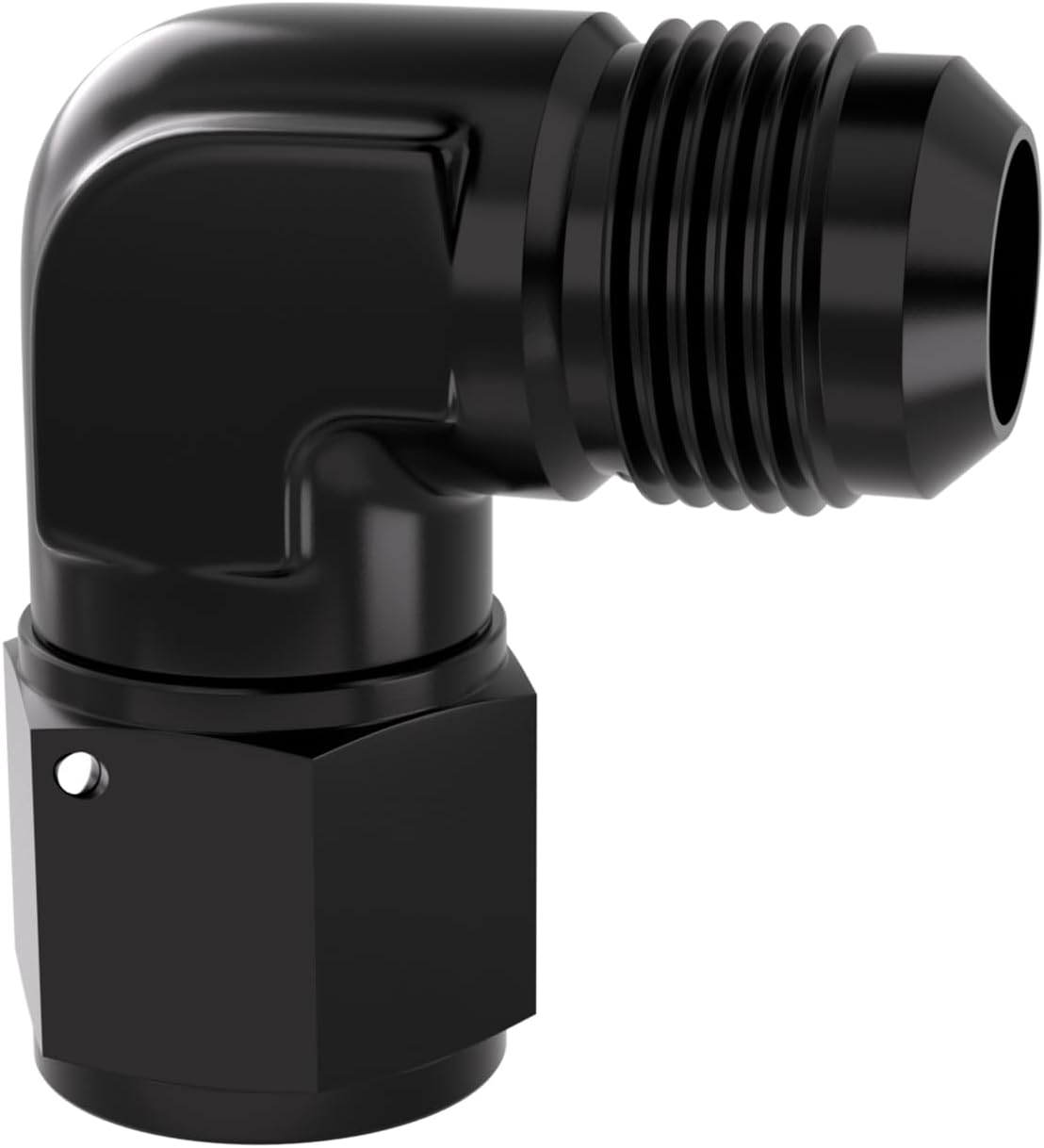 Adaptador giratorio an12 negro aluminio 90 grados