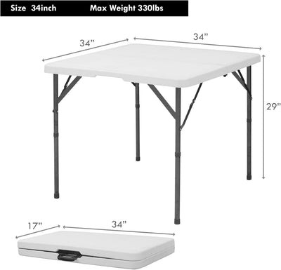 Mesa blanca plegable pequeña para reuniones