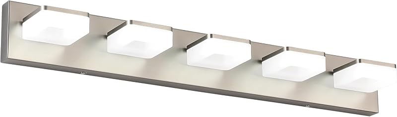 Luces tocad. níquel cepillado 5 LED 32" ajustable 5500K