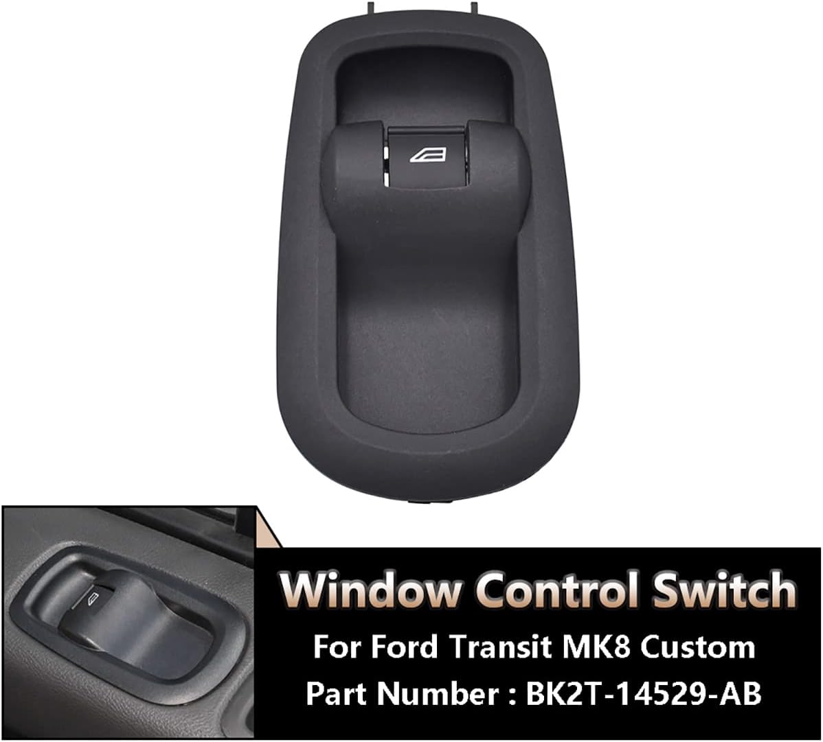 Botón regulador interruptor ventana Ford Transit 14-20 negro