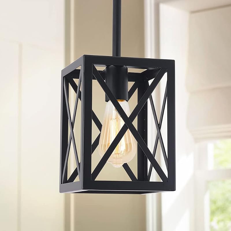 Lámpara colgante industrial negra para cocina isla comedor
