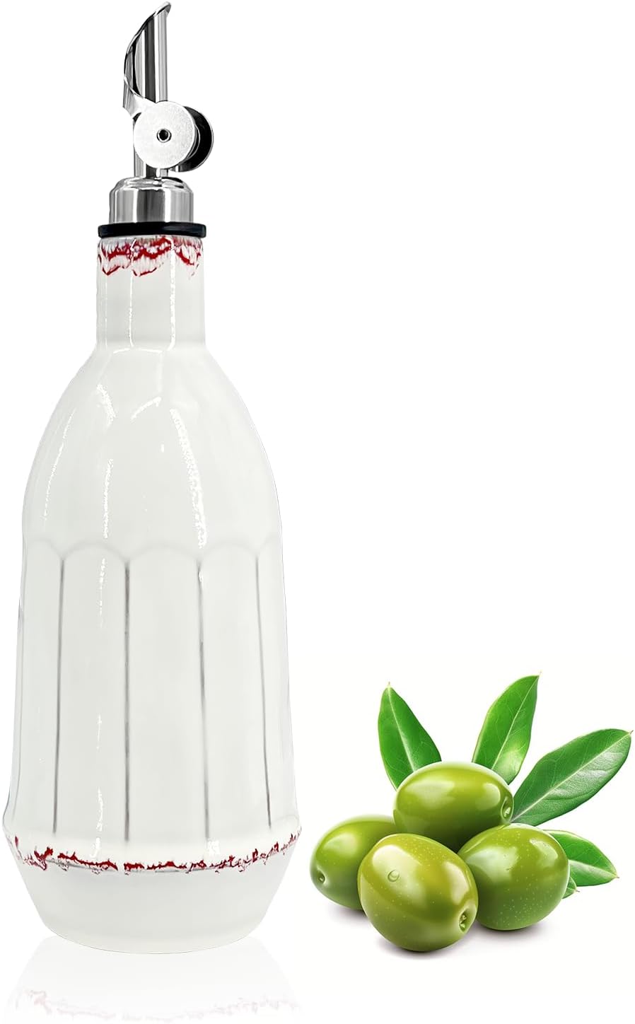Botella dispensadora aceite oliva cerámica 18oz boquilla inox