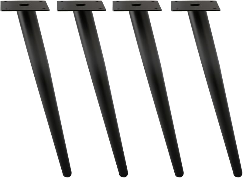 Patas oblicuas metal negro 16" para mesa café 4pzas
