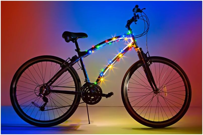 Cuerda luz LED para bicicleta 6.5" con pilas color brillante