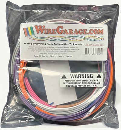 Cable trenzado TXL XLPE 16 AWG automotriz 10pies 12 colores