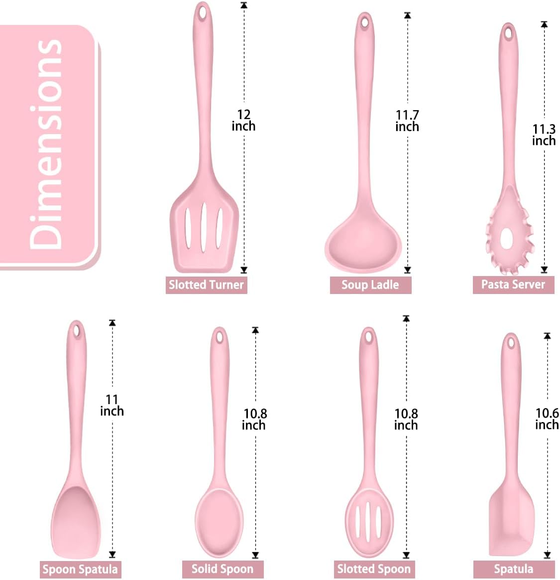 Set 7 Utensilios Silicona Antiadherente para Sartenes