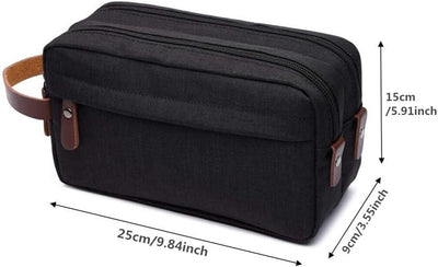 Neceser cuero encerado para hombre kit afeitado viaje