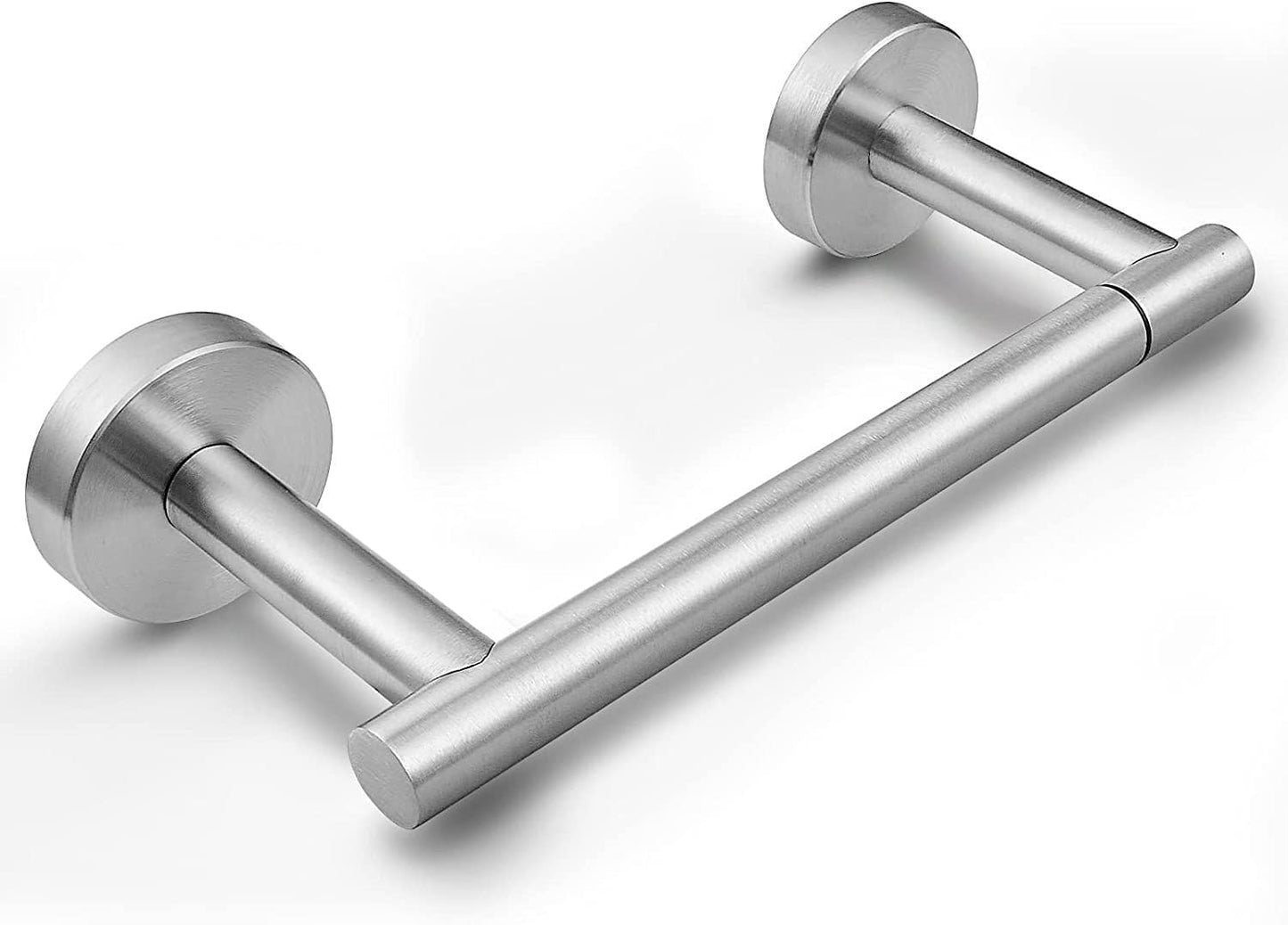 Soporte papel higiénico acero inox doble poste plateado