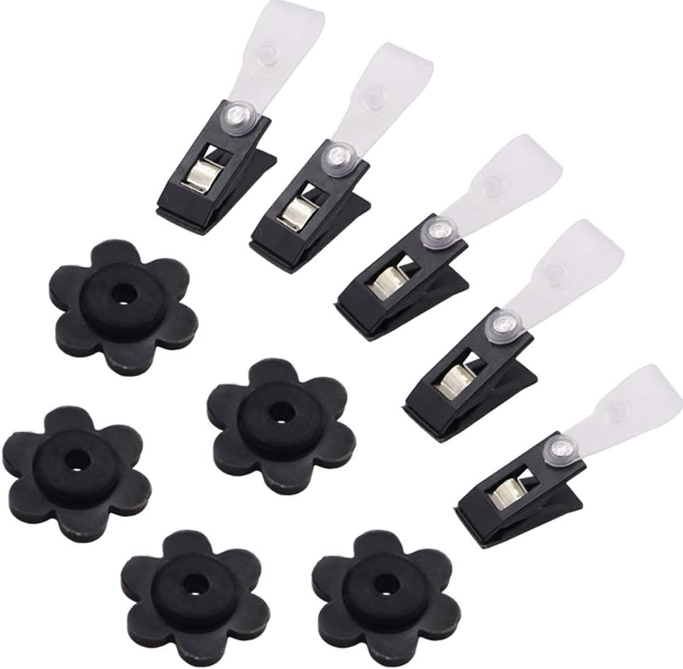 10 Topes Goma para Bandera Jardín con Clips Antiviento
