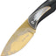 Cuchillo caza hoja fija 7" mango madera funda cuero