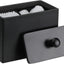 Dispensador hisopos algodón 2 compartimentos color negro