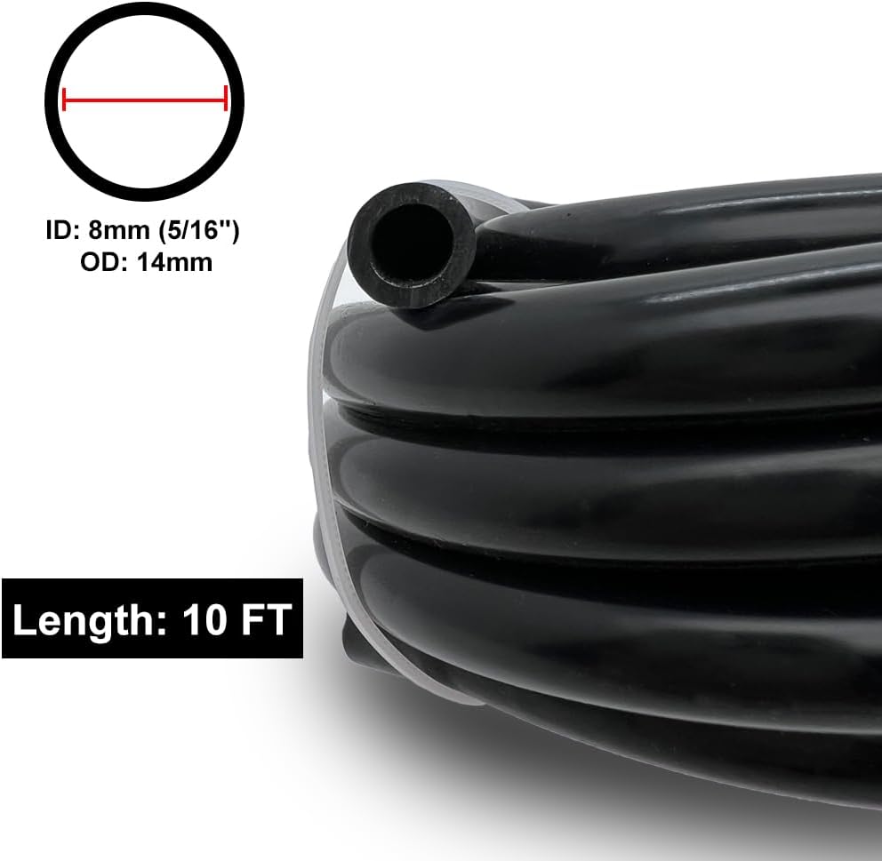 Manguera vacío silicona 8mm 5/16" 275PSI 10pies automotriz