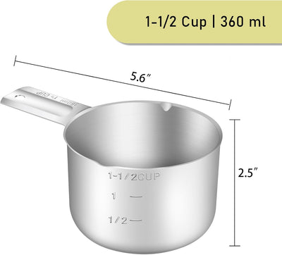 Taza medidora 360ml acero inox con cuchara