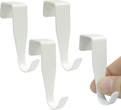 4 Ganchos Puerta Cajón Cabenit Forma J Acero Carbono Blanco 0.8pulg