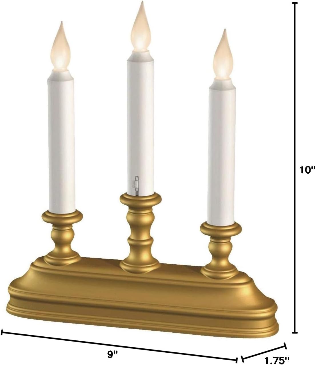 Candelabro LED para ventana luz blanca cálida base dorada