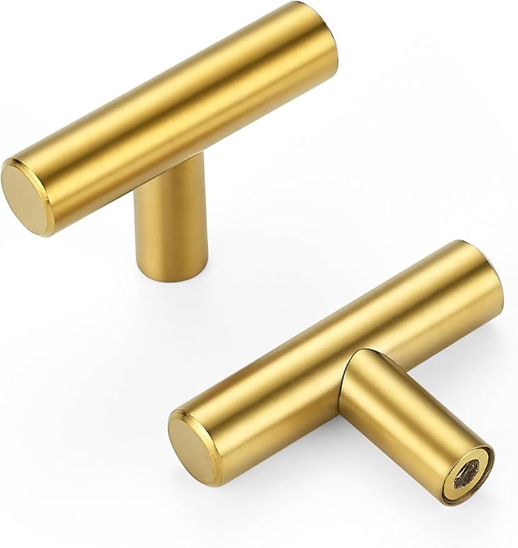 55 Pomos Dorados T Bar para Cajones de 2"