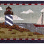 Alfombra decorativa azul 30x46"