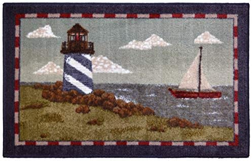 Alfombra decorativa azul 30x46"