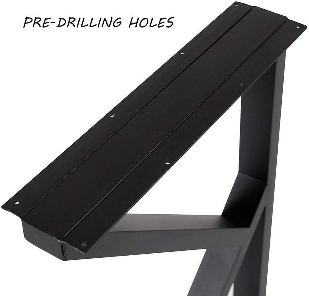 Patas mesa forma K 28pulg negras industriales set 2