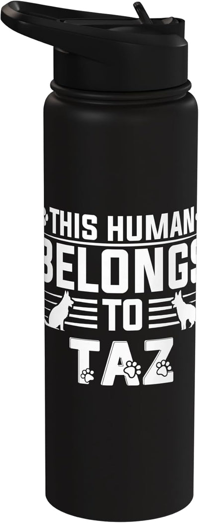 Botella de agua acero inoxidable aislada para perro Taz