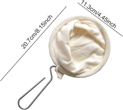 4 filtros de café de tela de franela con mango de acero inoxidable