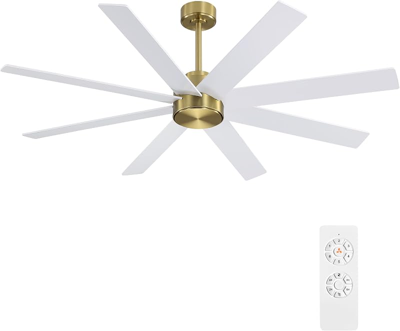 Ventilador techo DC 72" 8 aspas madera 6 velocidades